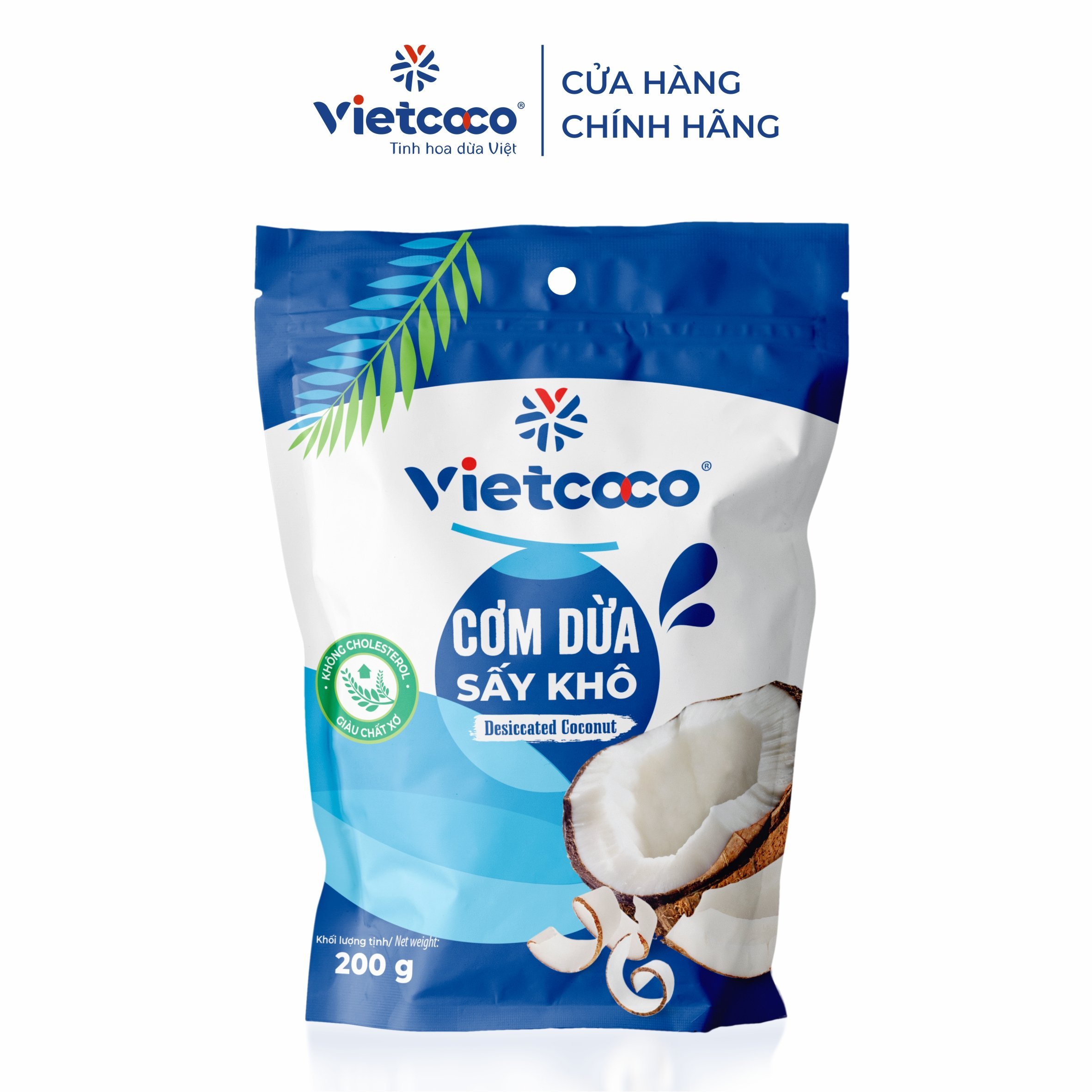 Cơm dừa nạo sấy Vietcoco túi 200g - Fine - Hạt mịn